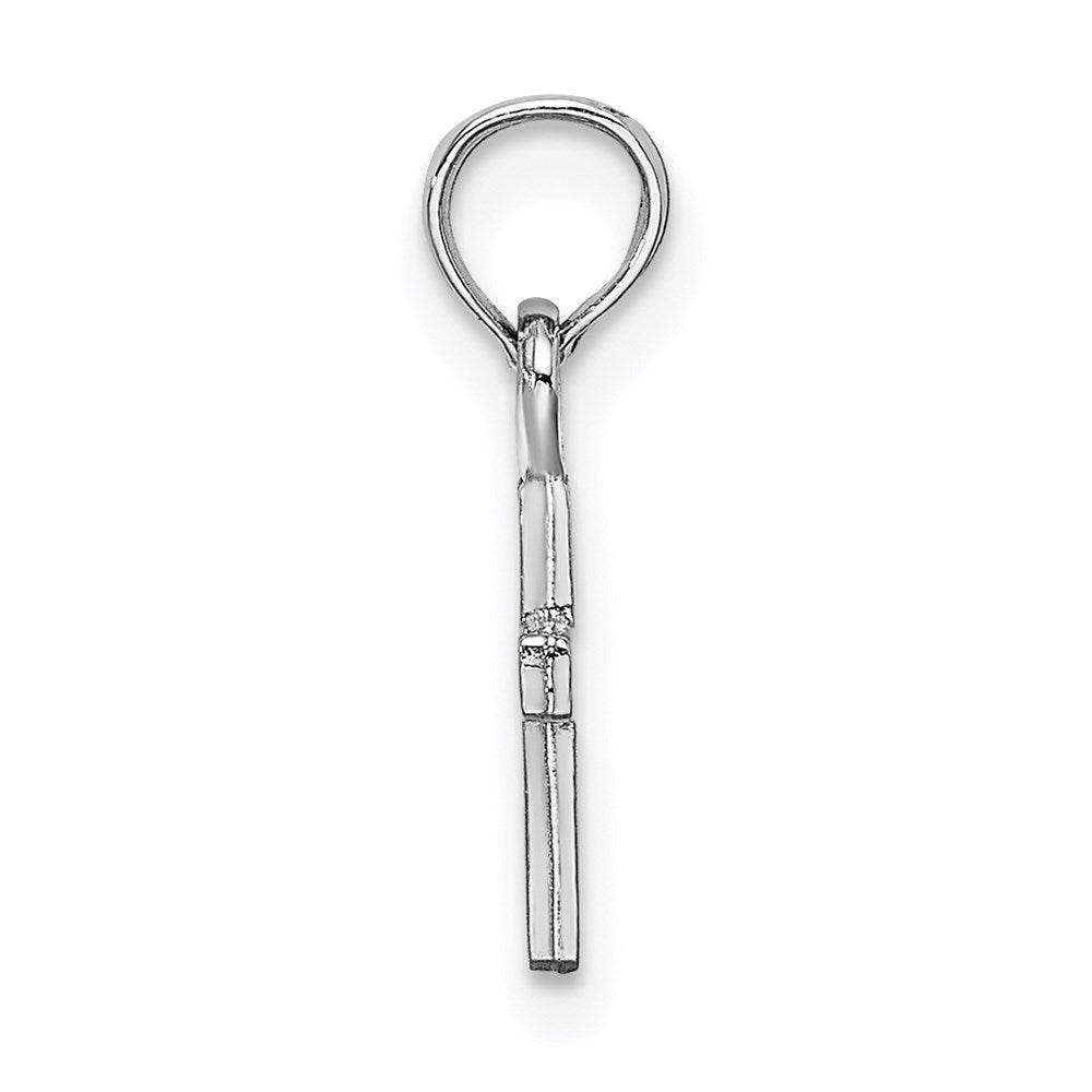 14K White Gold 3-D and Polished Mini Cross Charm