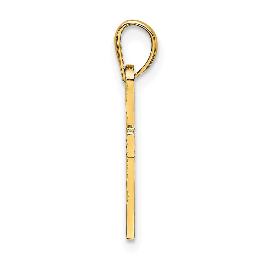 14K D/C Cross Charm