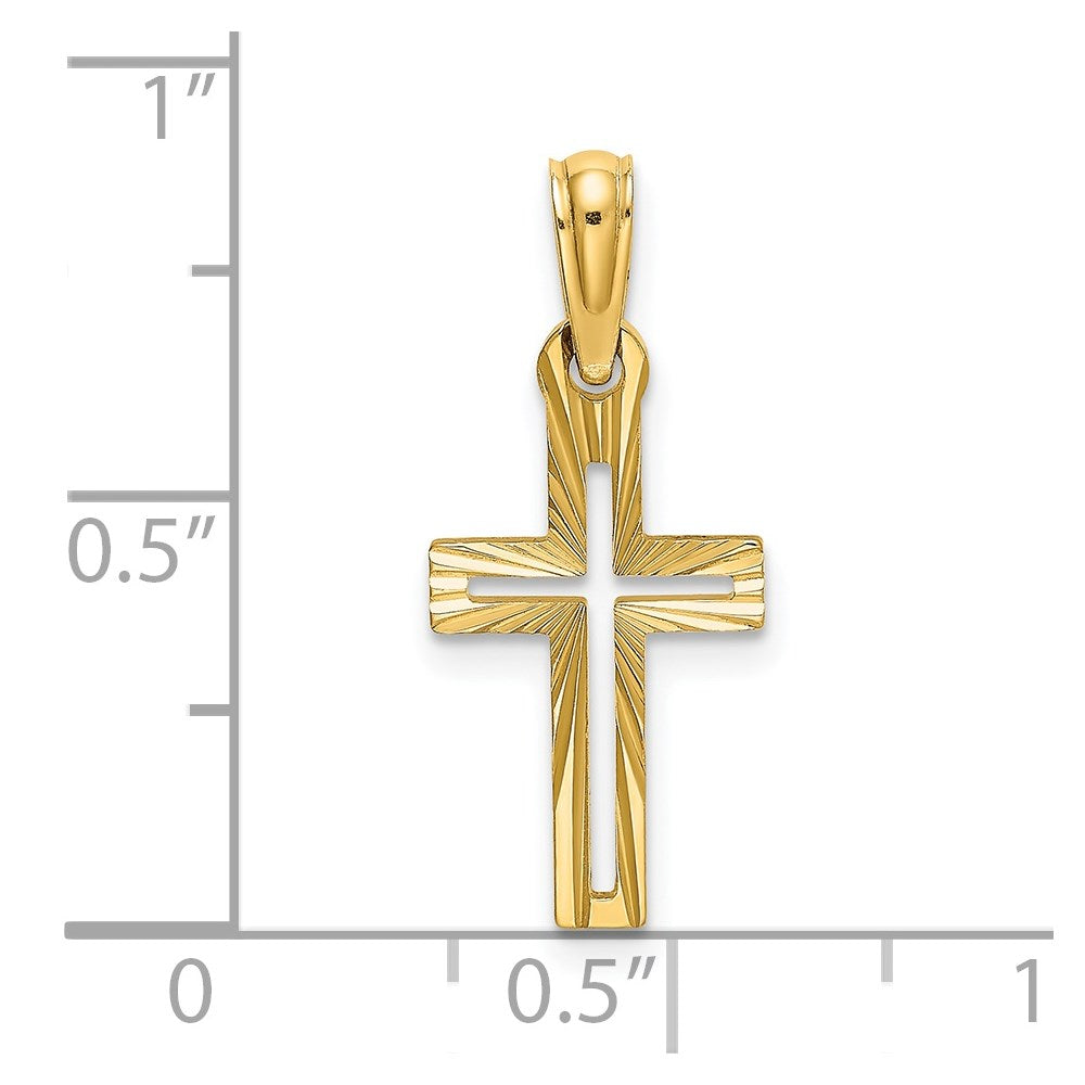 14K D/C Cross Charm