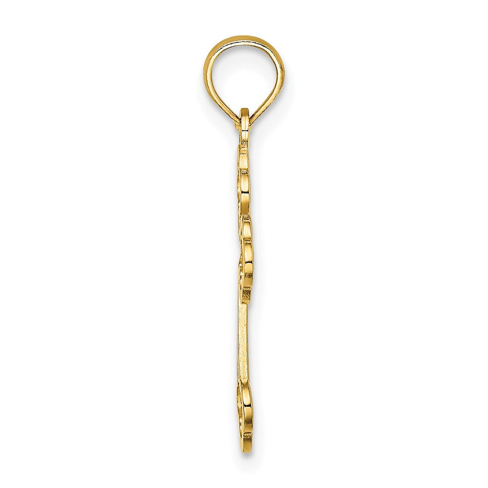 14K Lace Center Budded Cross Charm