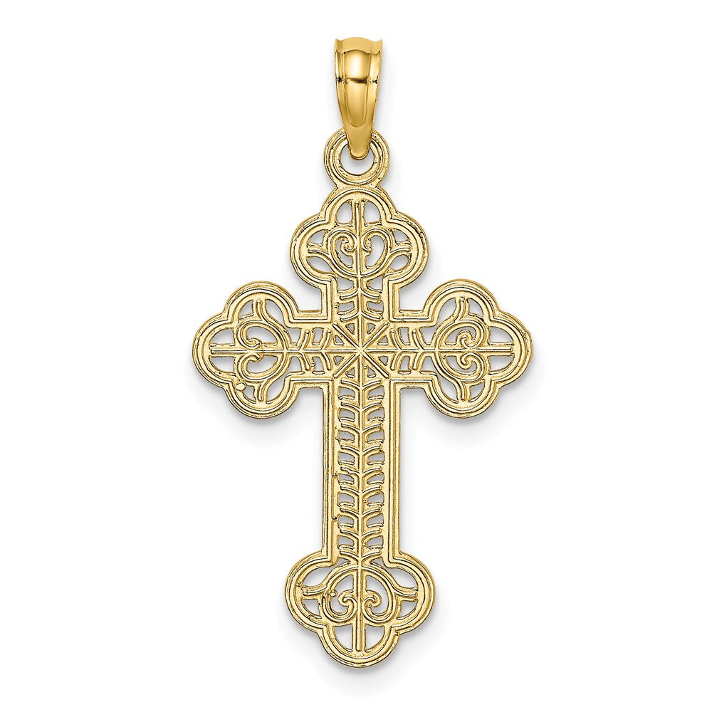 14K Cut-Out Design Cross Charm