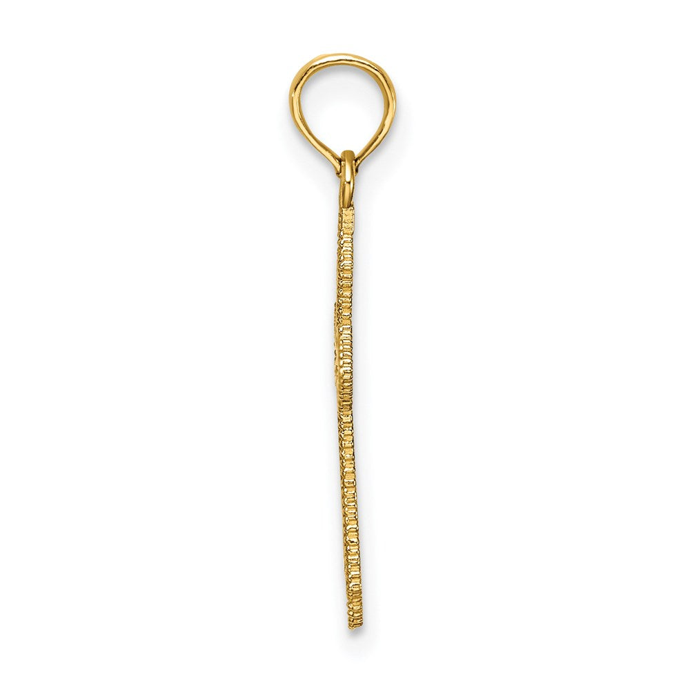 14K D/C w/ Beaded Edge Cross Charm