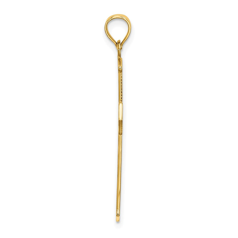 14K Arrow Tip Cross W/ Cross Accents Charm