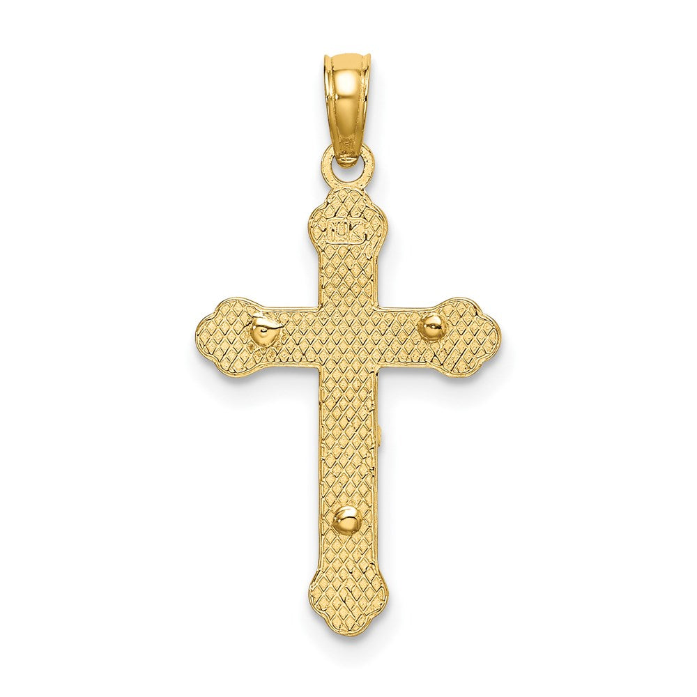 14K Inri Crucifix W/ Scroll Tips Charm