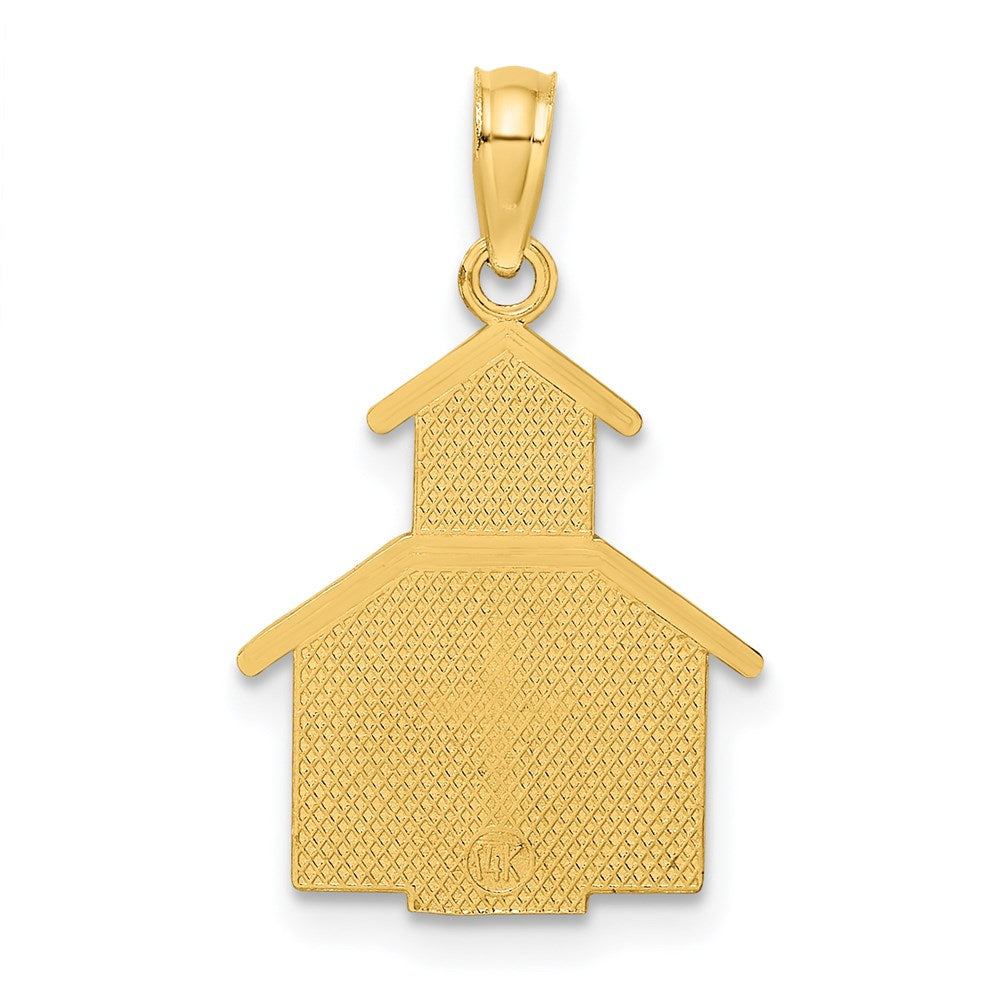 14K Church w/ Cross On Door Charm