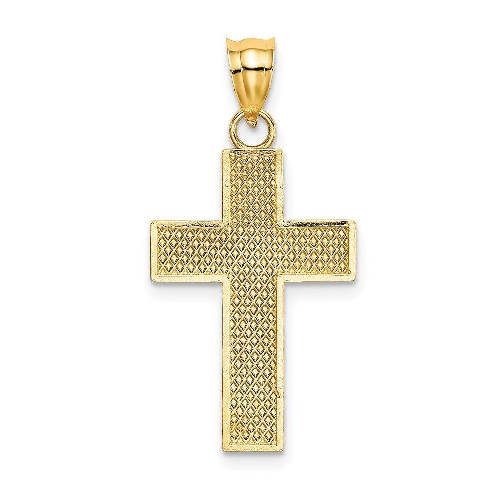 14K Block Cross Charm