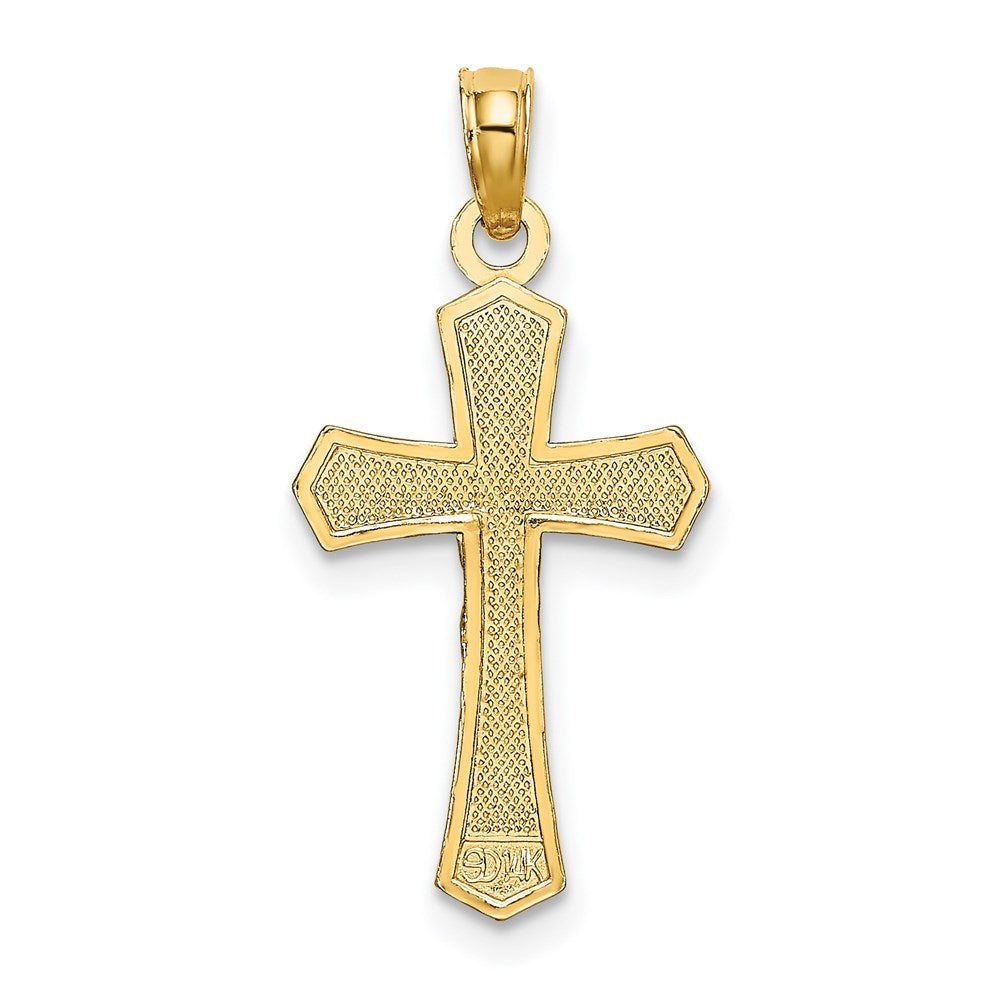 14K Crucifix W/ Beveled Edges Charm