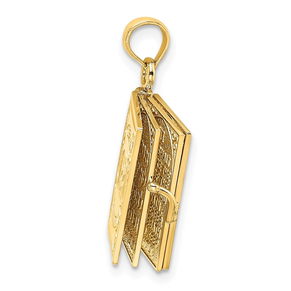 14K 3-D Moveable Hebrew Ten Commandments Book Charm