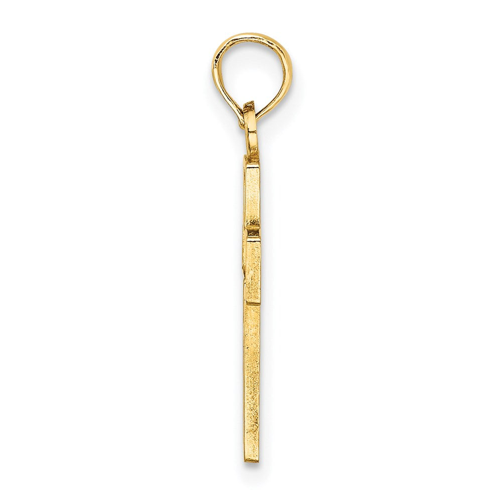 14K Flower In Cross Charm