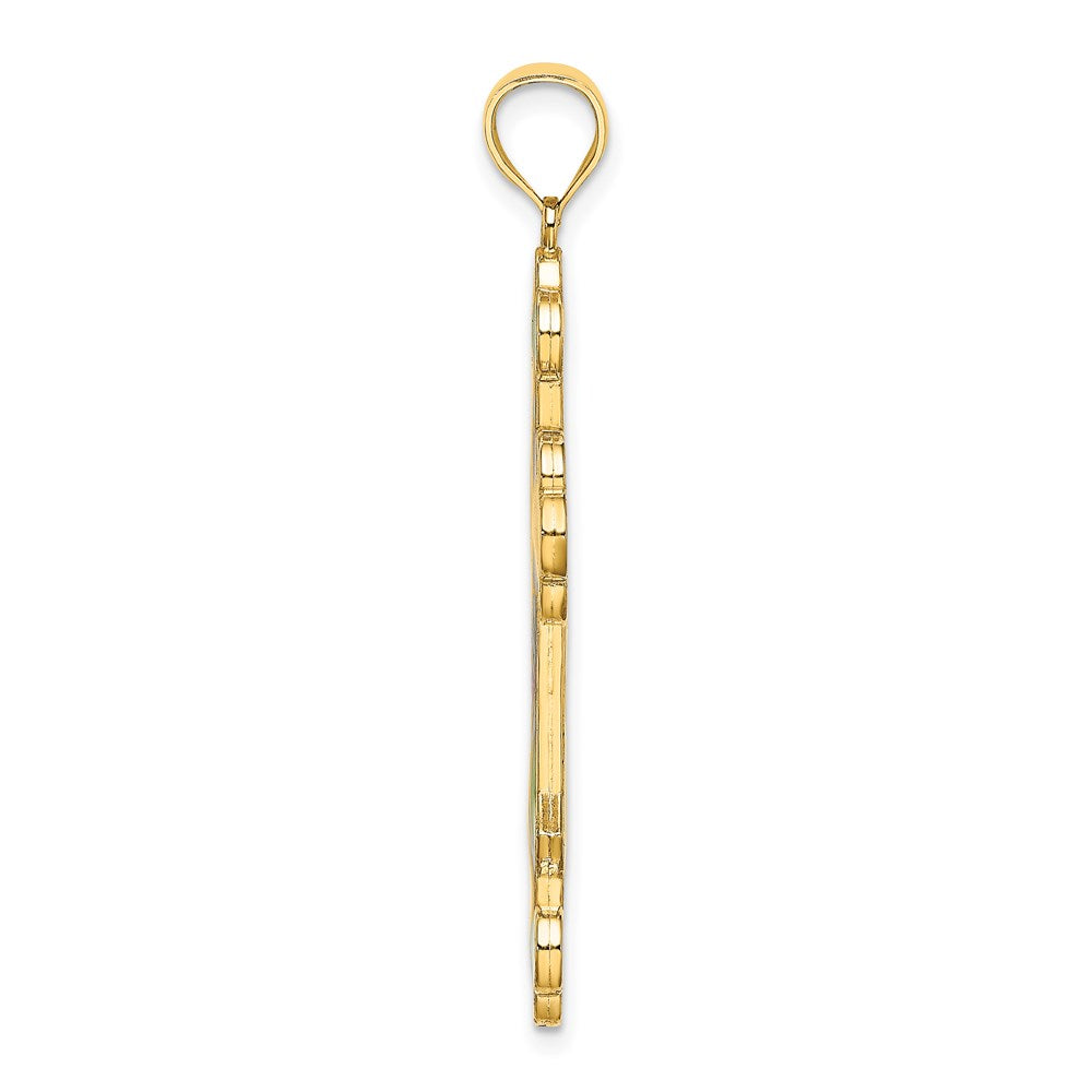 14K Multi Color Enameled Cross Charm