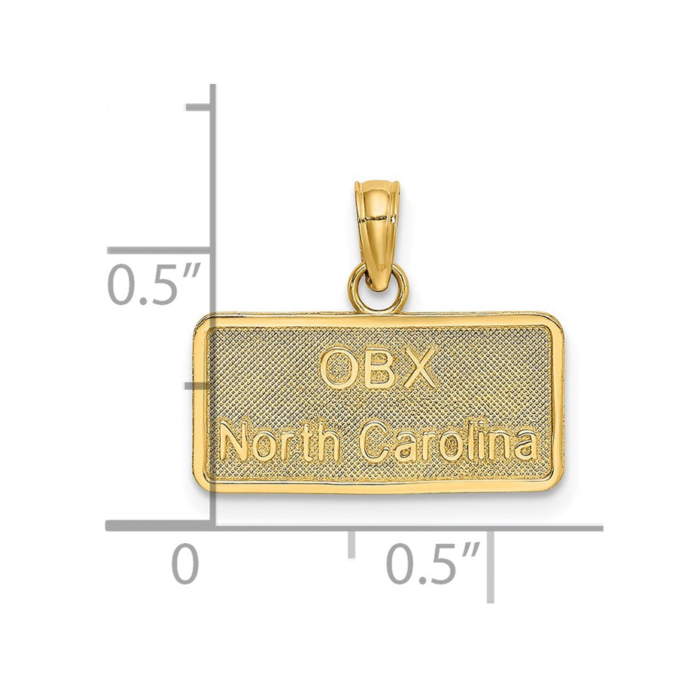 14K OBX NORTH CAROLINA License Plate Charm