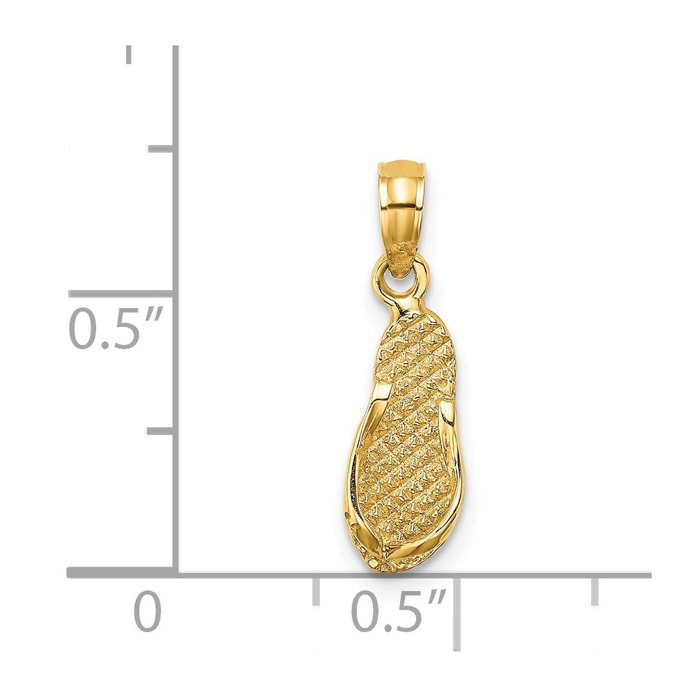 14K 3D KEY WEST Flip Flop Charm