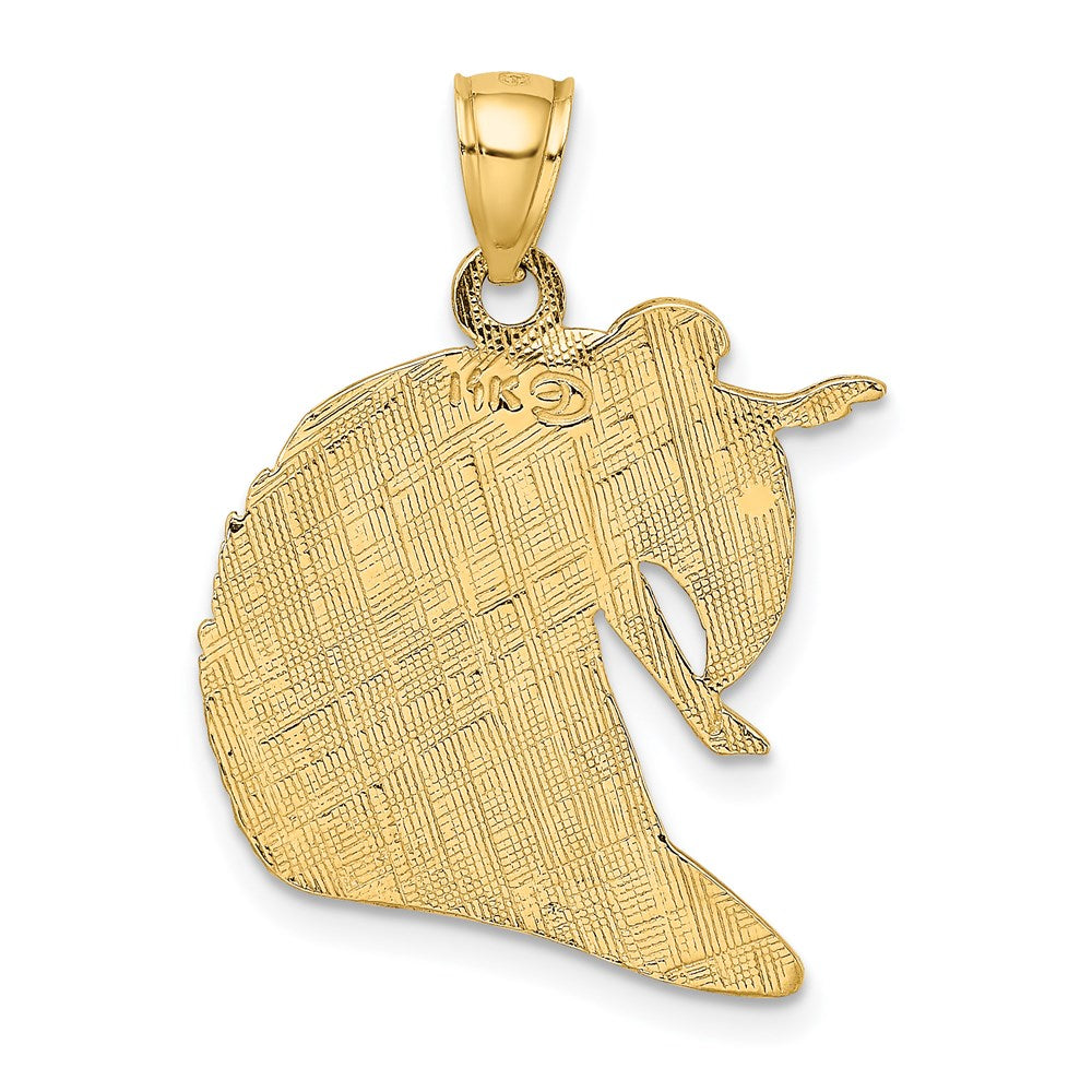 14K Polished and Textured Surfer and Wave Charm