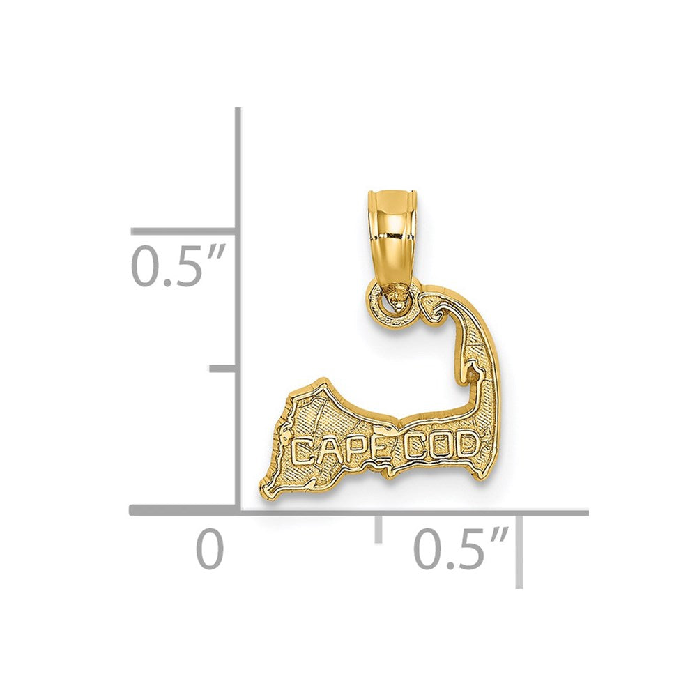 14K CAPE COD Map Charm