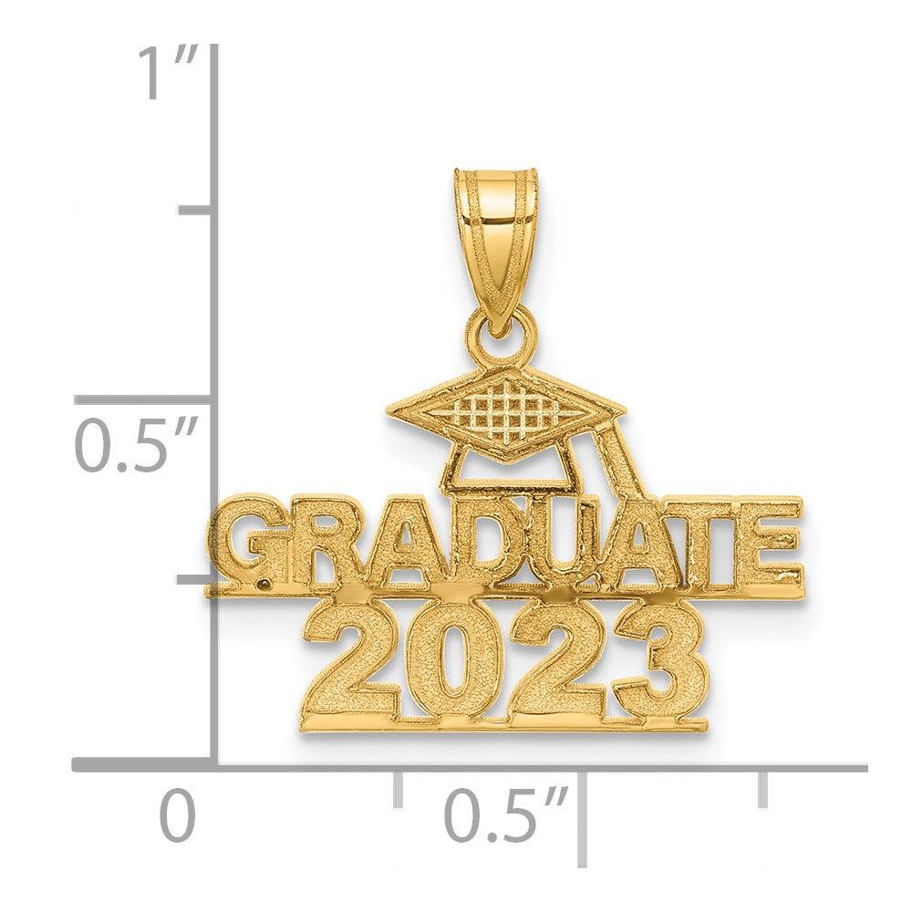 14K Polished GRADUATE 2023 Under Cap Charm