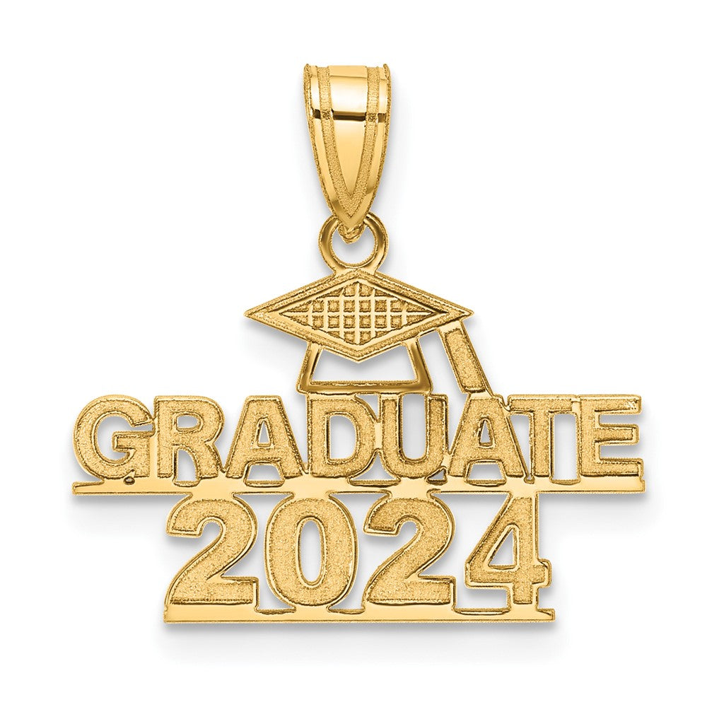 14K Polished GRADUATE 2024 Under Cap Charm
