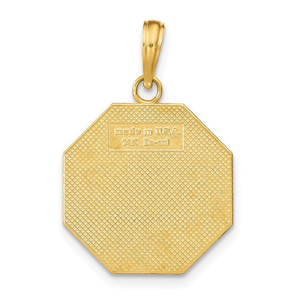 14k Polished I'LL NEVER STOP LOVING YOU Stopsign Pendant