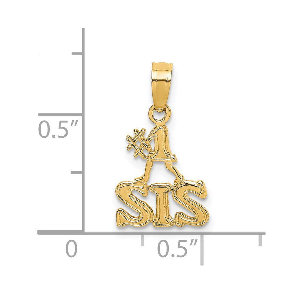 14K Polished #1 SIS Charm