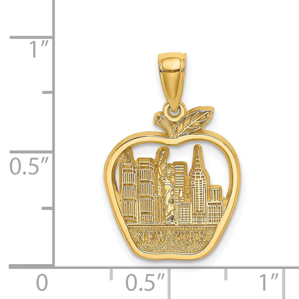 14k NEW YORK City Skyline in Apple Pendant