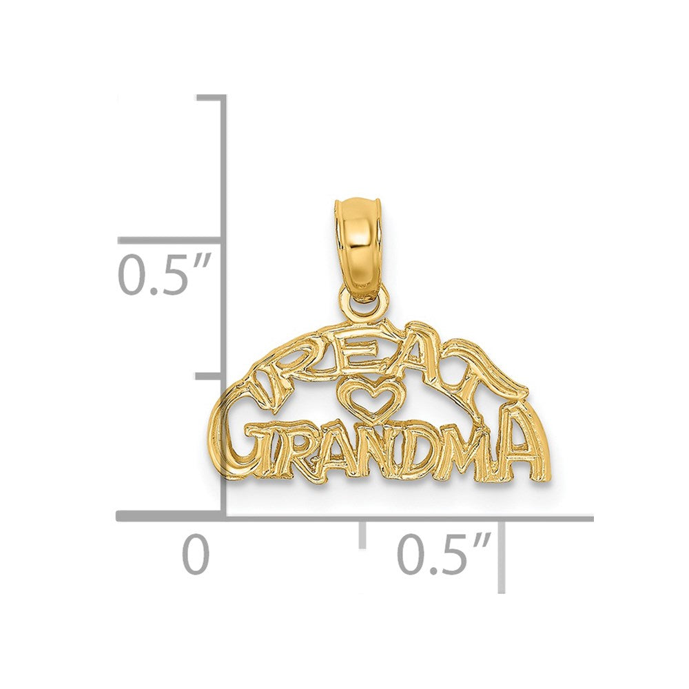 14K Block and Engraved GREAT GRANDMA Charm