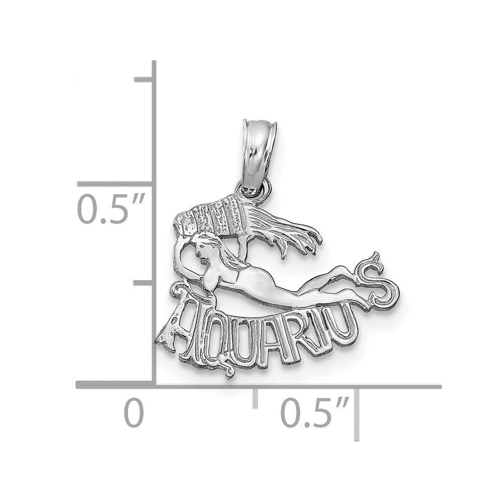 14k WG AQUARIUS Zodiac Charm