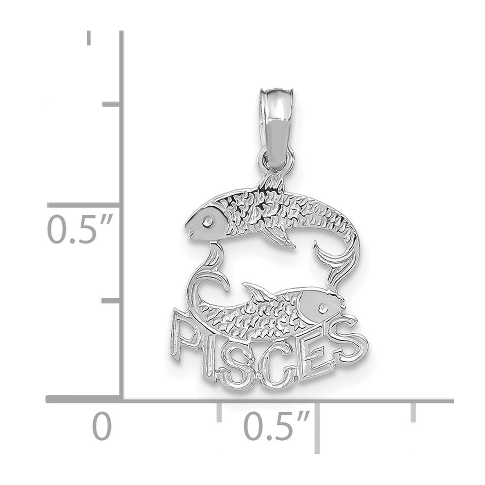 14k WG PISCES Zodiac Charm