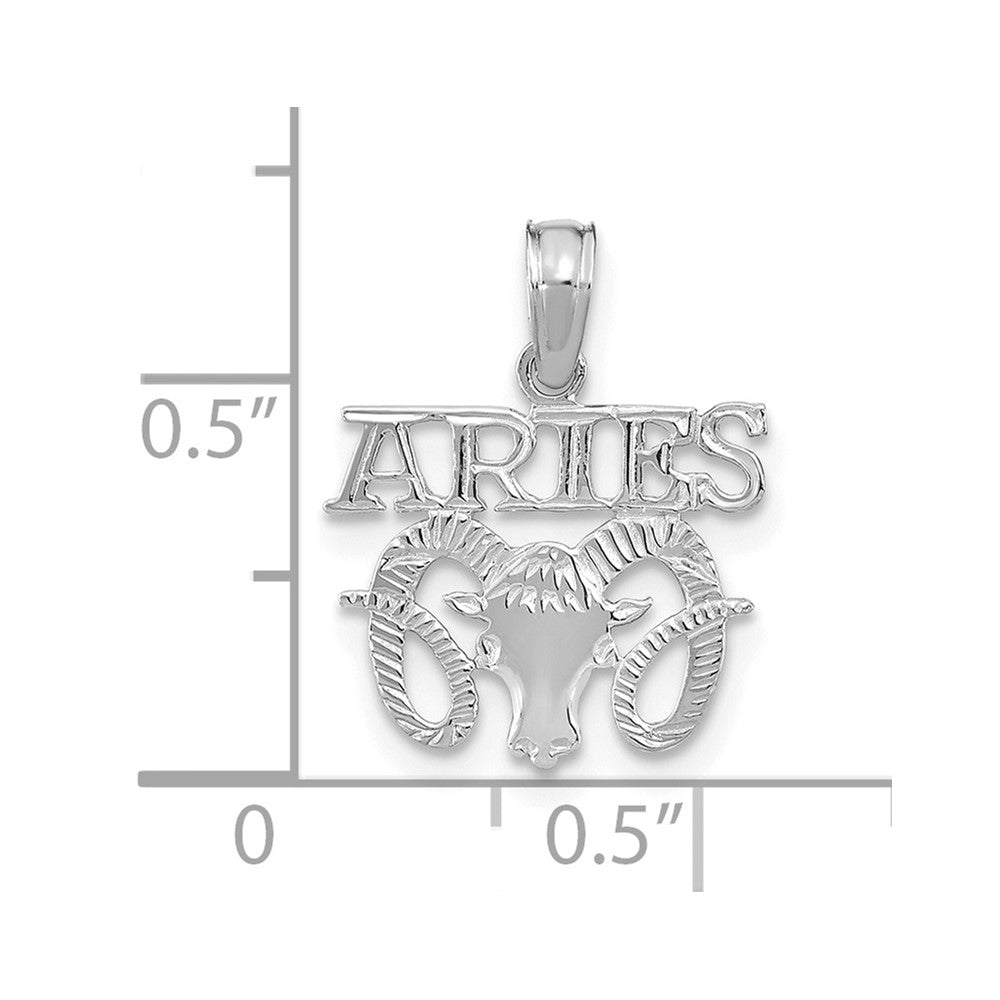 14k WG ARIES Zodiac Charm