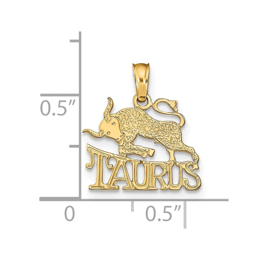 14K TAURUS Zodiac Charm