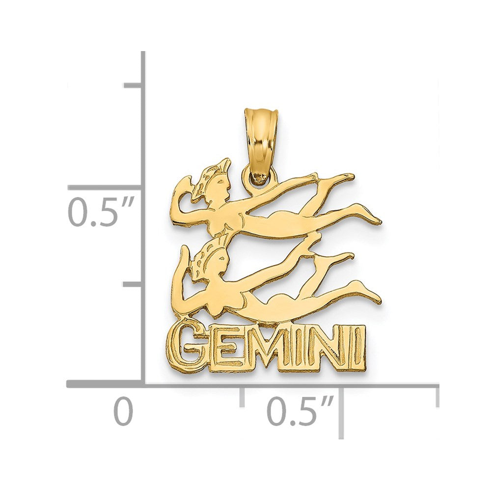 14K GEMINI Zodiac Charm