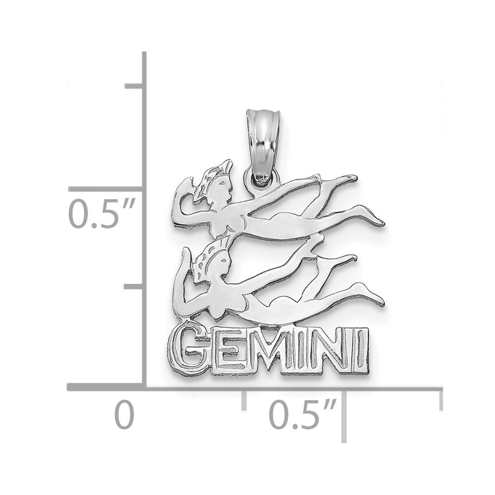 14k WG GEMINI Zodiac Charm