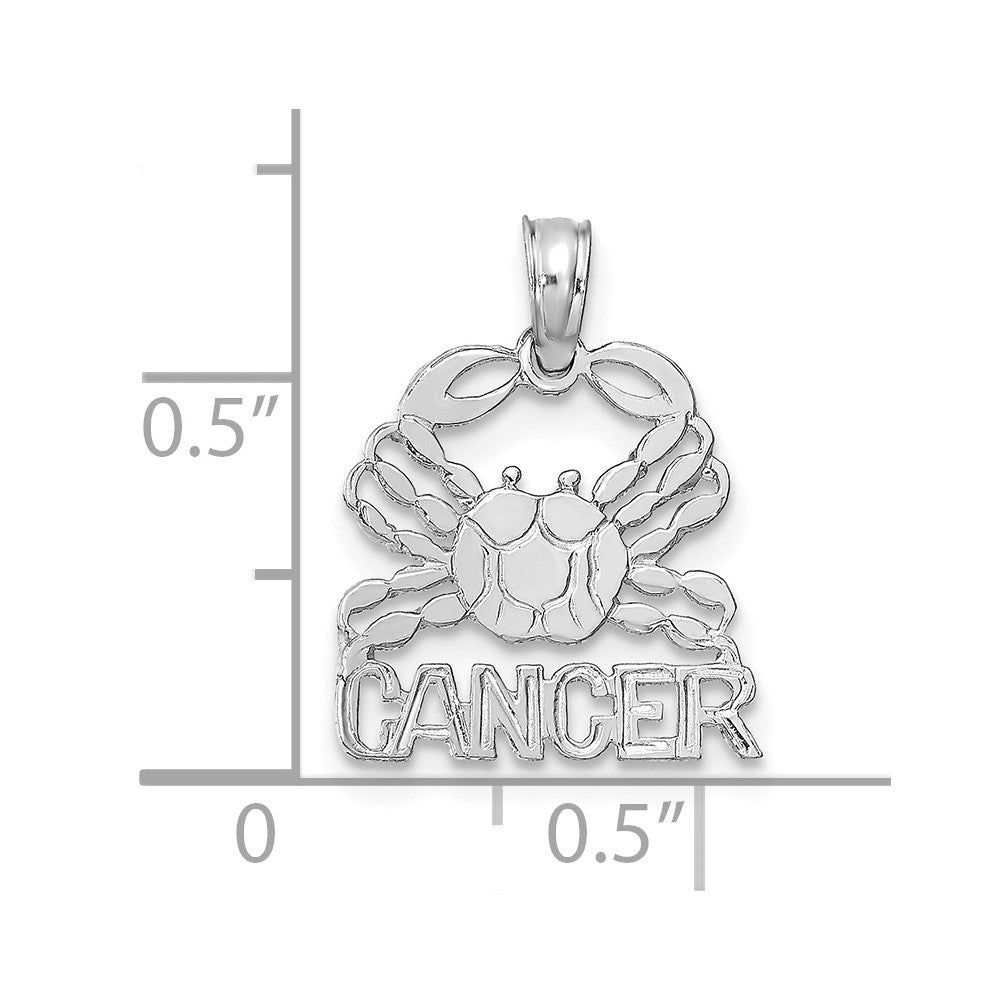 14k WG CANCER Zodiac Charm