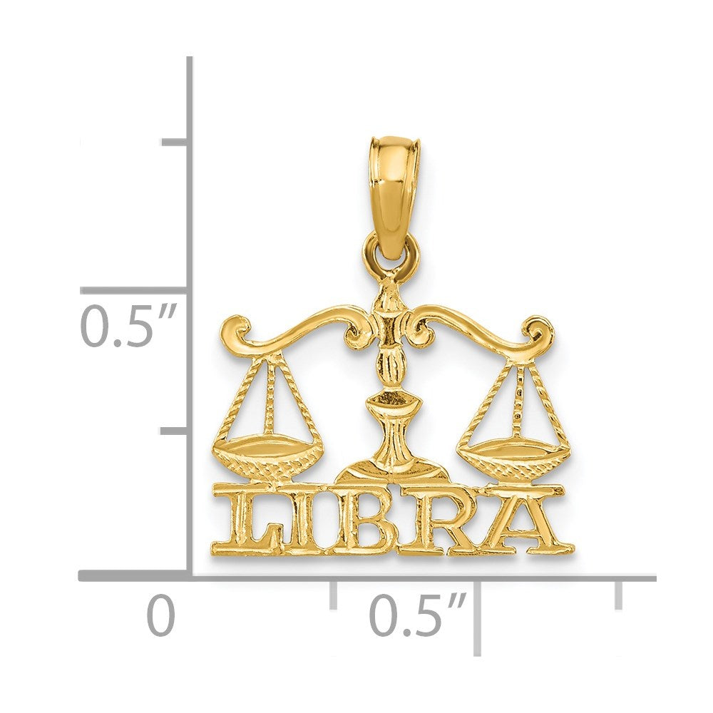 14K LIBRA Zodiac Charm