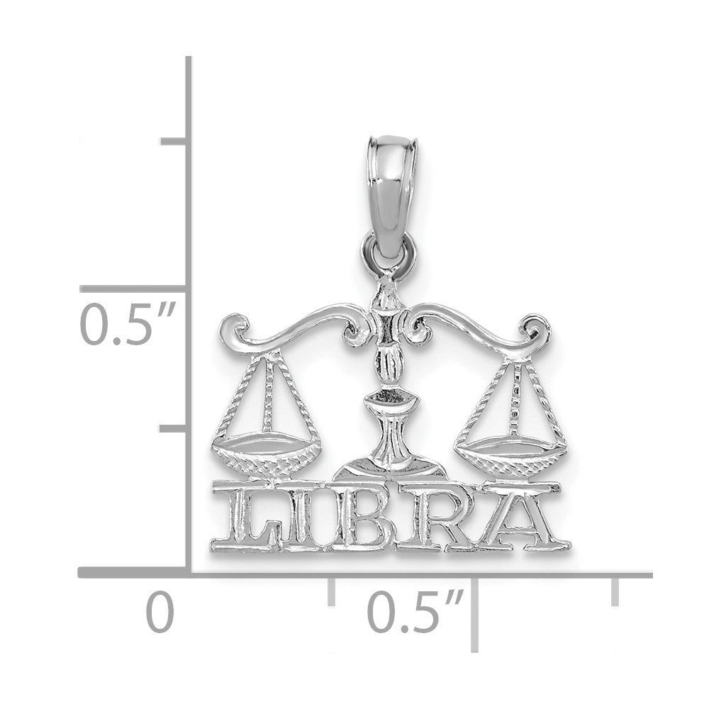 14k WG LIBRA Zodiac Charm