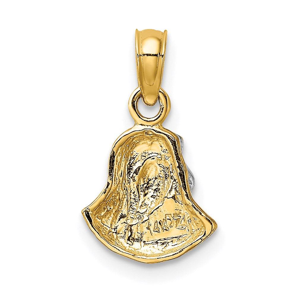 14K W/ Rhodium Mary Mother Of Jesus Charm