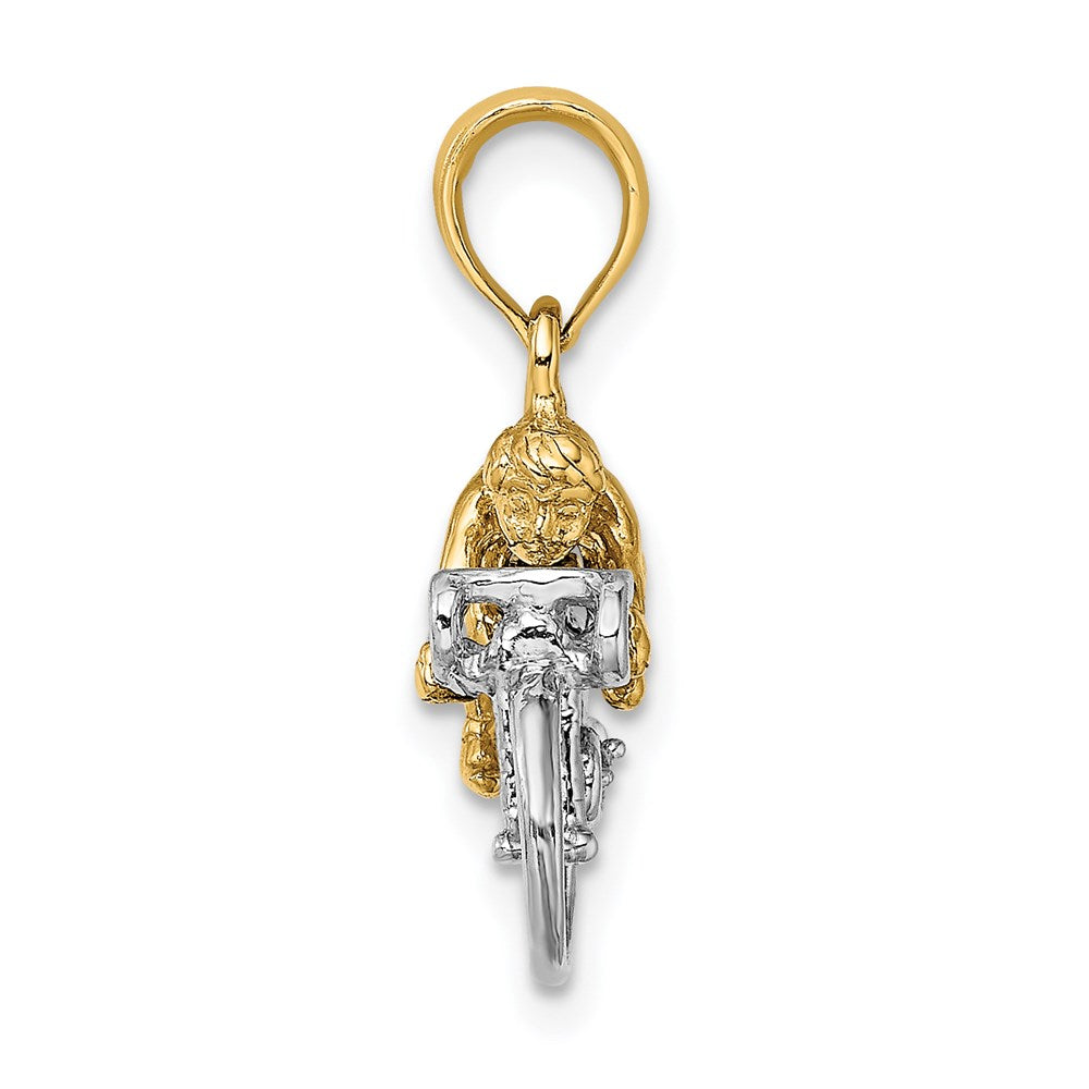 14K Two-Tone 3-D Bicycle With Rider Charm