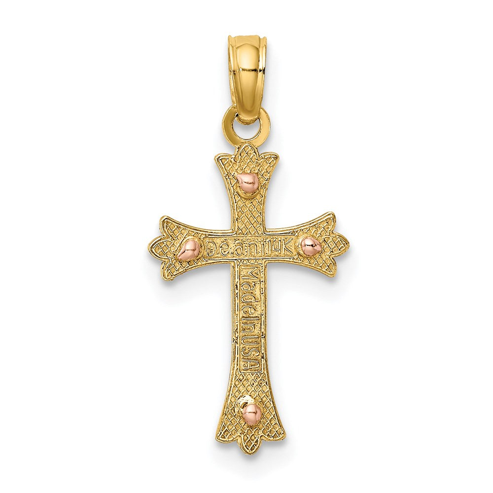 14K Two-Tone Cross Charm
