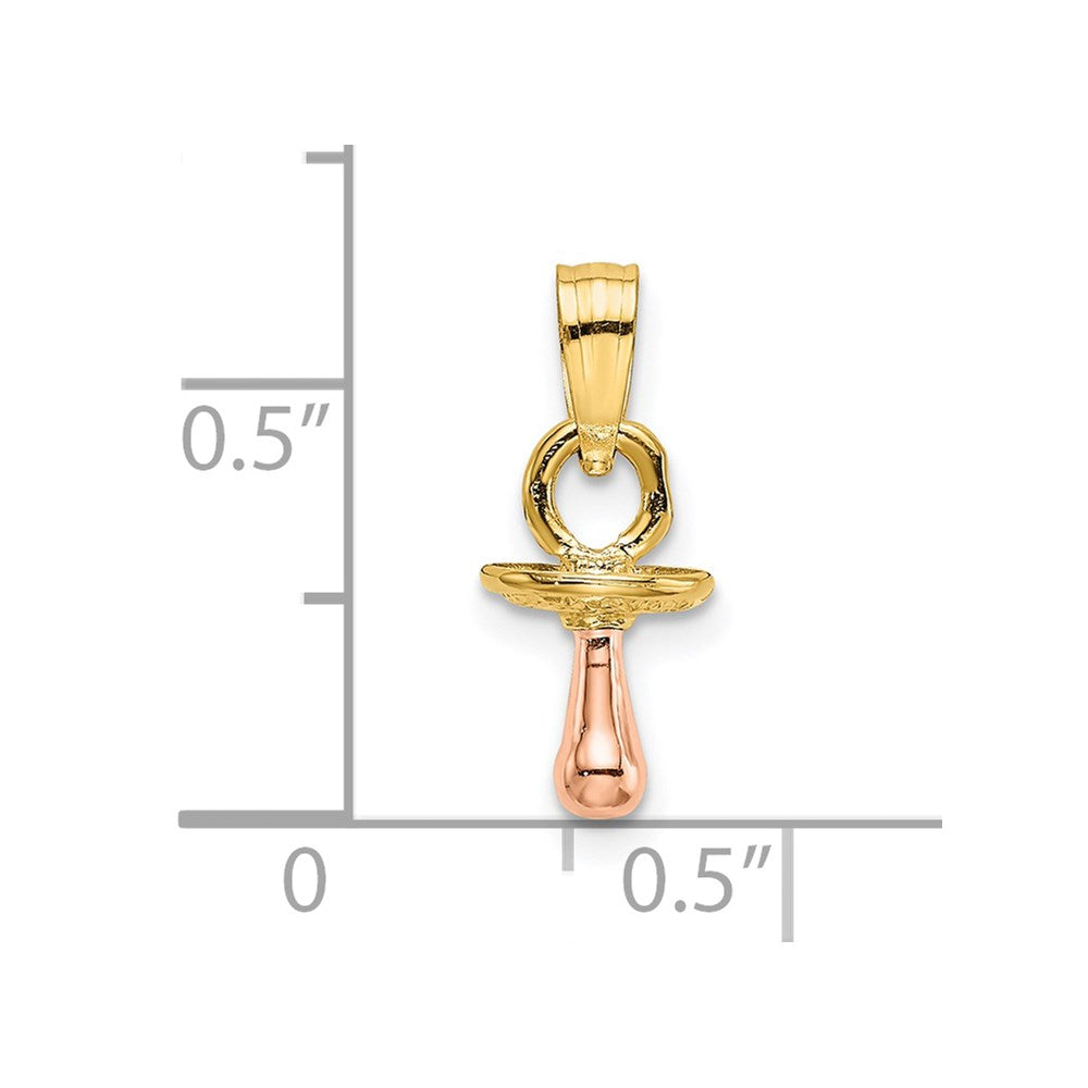 14k Two-Tone 3-D Pacifier Charm