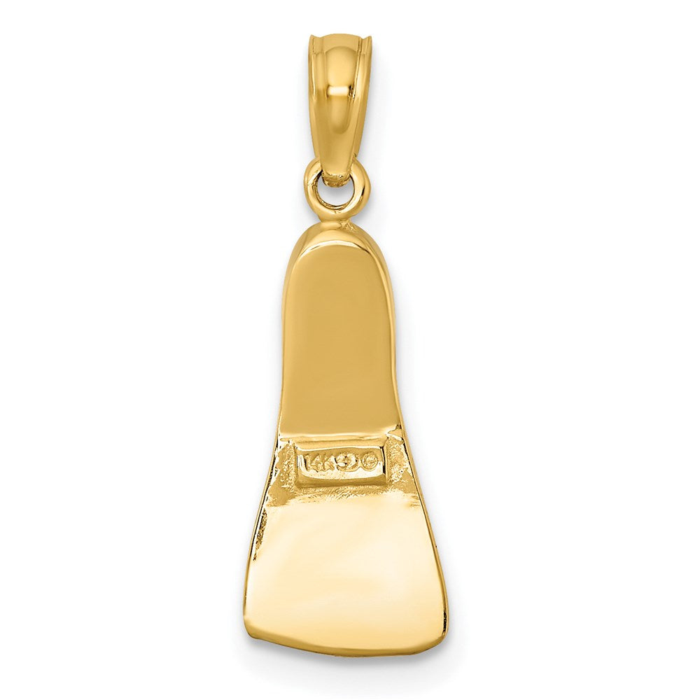 14k Rhodium 3-D Scuba Flipper Charm