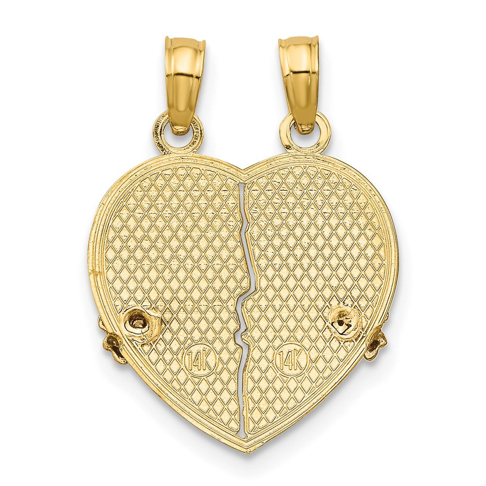 14k Two-Tone BIG SIS-LIL SIS Break-apart Heart Charm