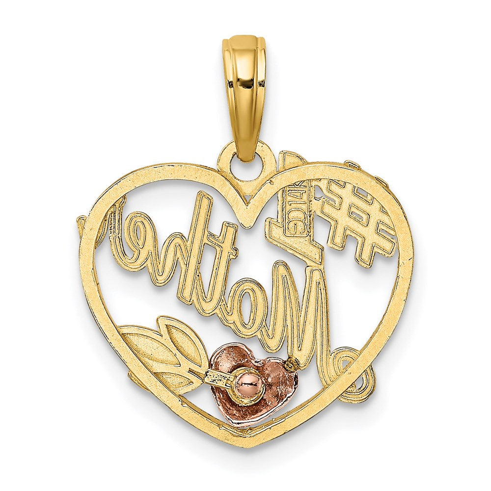 14k Two-Tone Heart w/ #1 MOTHER Charm