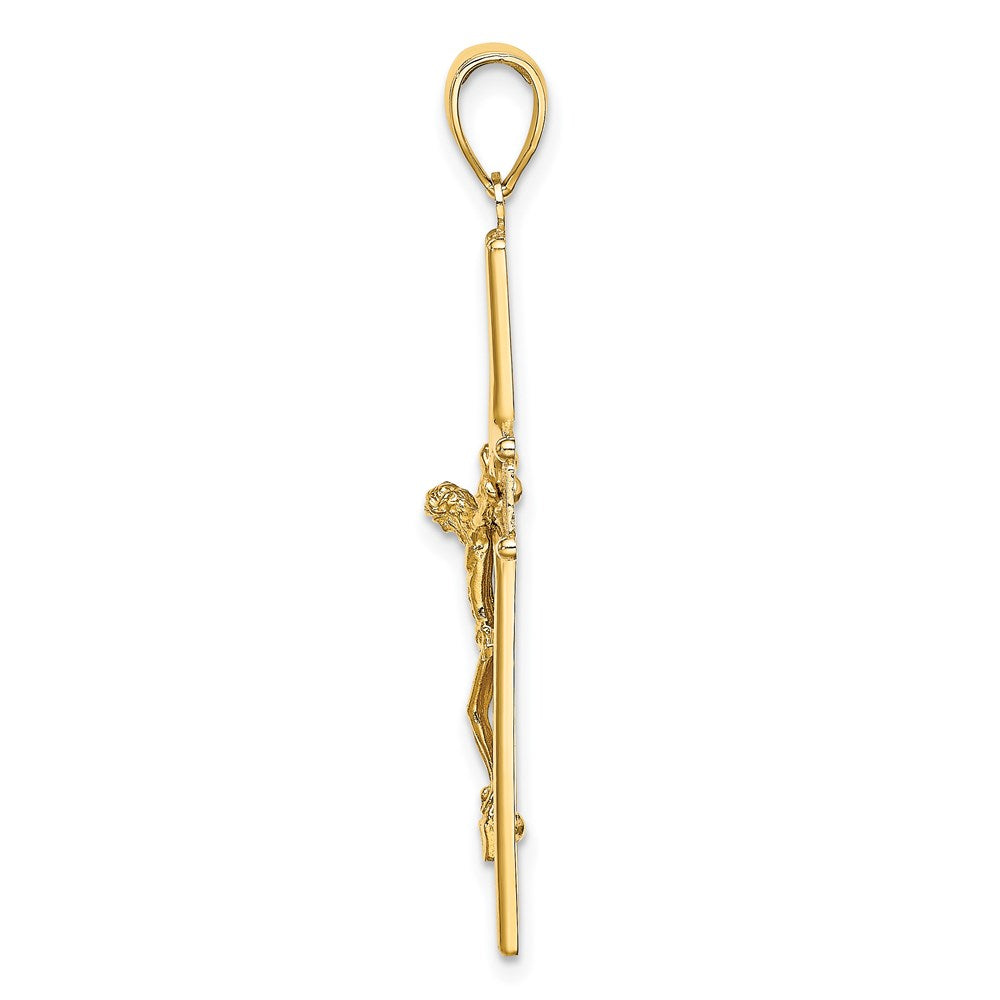 14K W/ Satin Finish Crucifix Charm