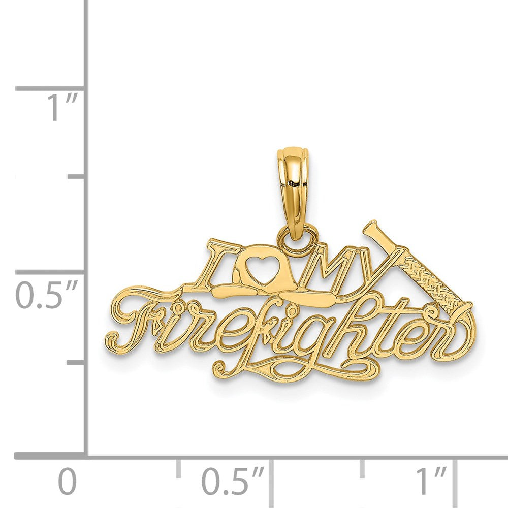 14k I LOVE MY FIREFIGHTER Charm