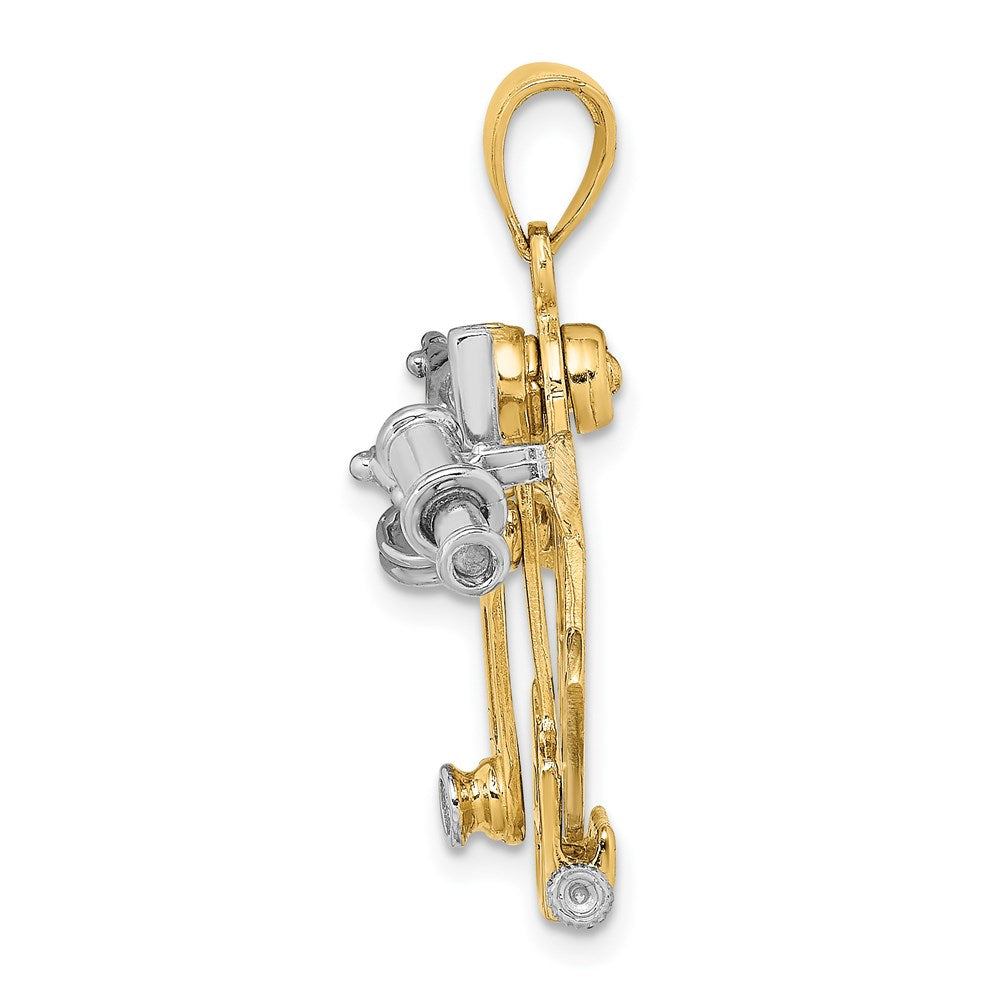 14k Two-tone 3-D Moveable Sextant Charm
