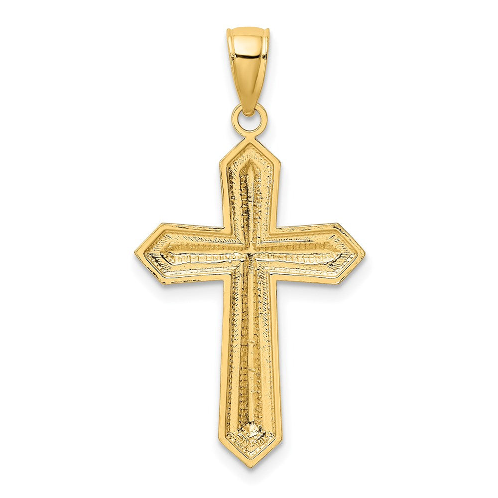 14K W/ Rhodium Center Cross Charm