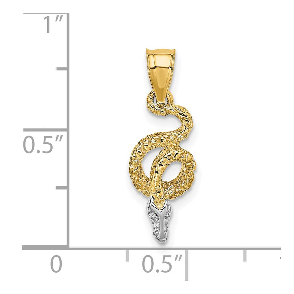 14k w/Rhodium Coiled Snake Charm