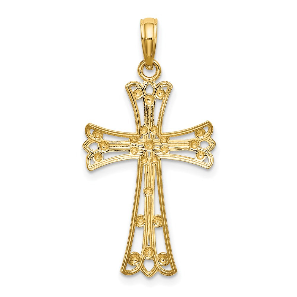 14K w/Rhodium D/C Cross Charm