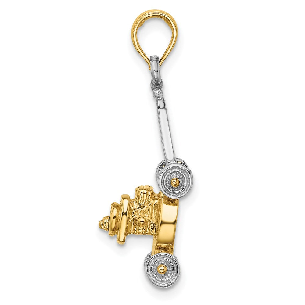 14k Two-tone 3-D Lawn Mower Charm