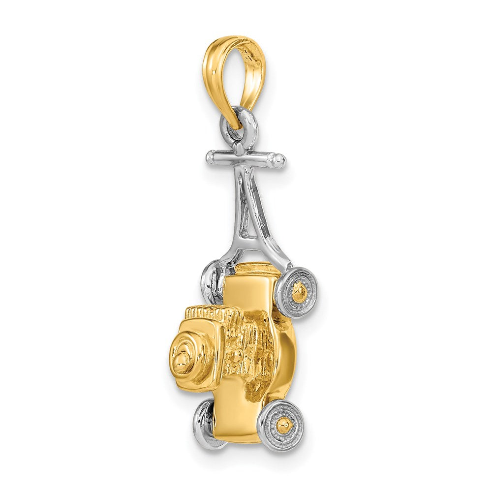 14k Two-tone 3-D Lawn Mower Charm