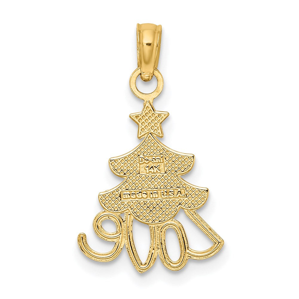 14k w/ Rhodium LOVE Christmas Tree Charm