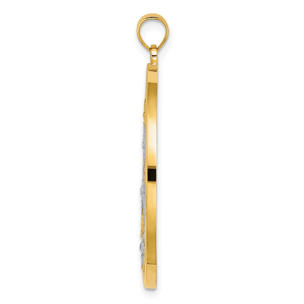 14k w/Rhodium Stars in Round Frame Charm